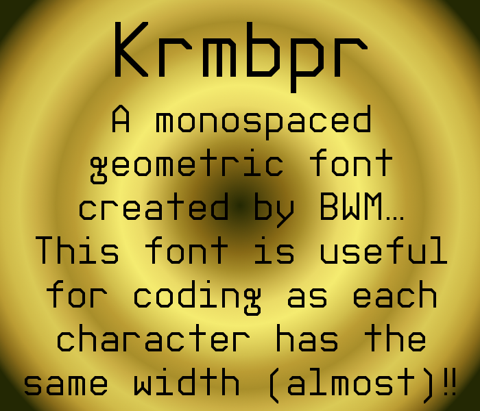 Krmbpr | FontStruct